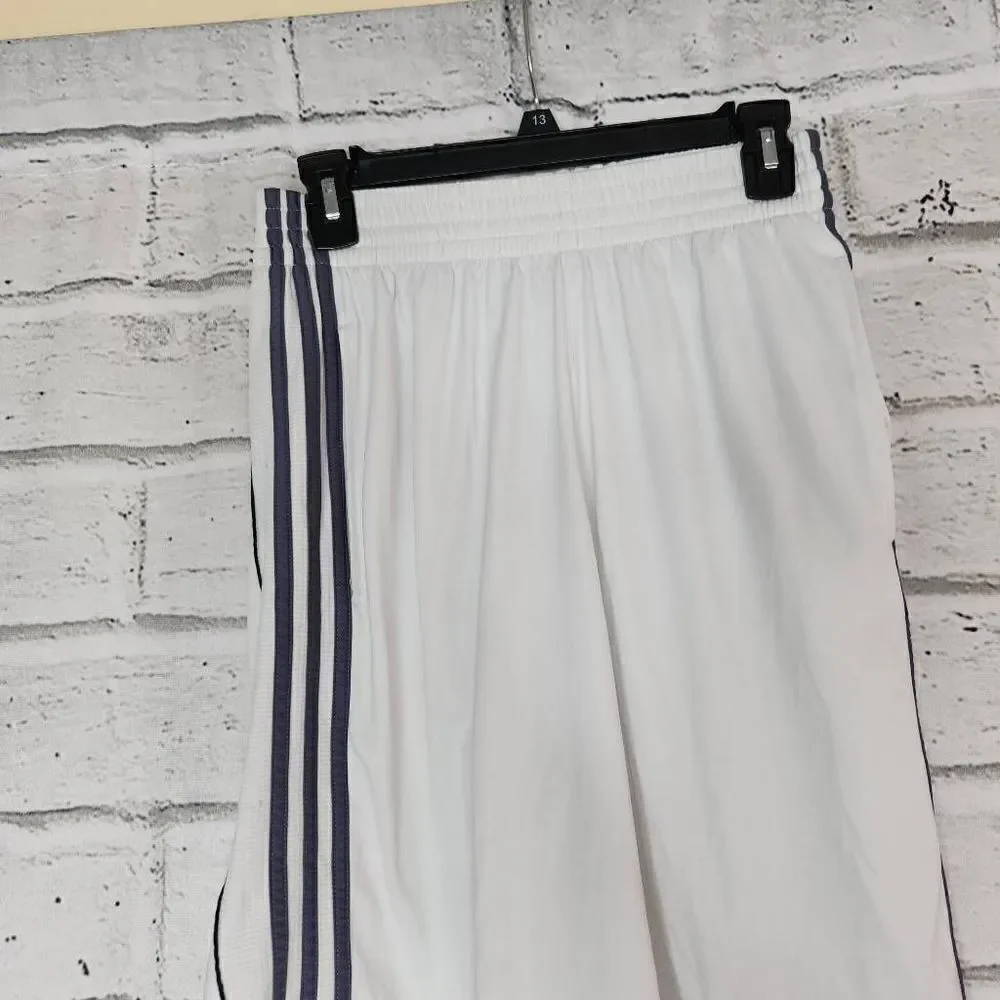 Adidas 3 Striped Sportswear Shorts White Black Gray Size Small 12